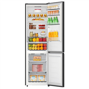 Hisense, NoFrost, 336 L, height 202 cm, black - Refrigerator