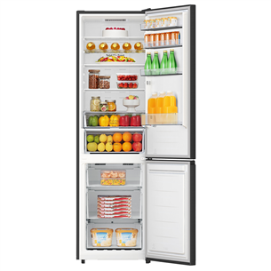 Hisense, NoFrost, 336 L, height 202 cm, black - Refrigerator