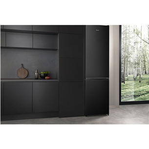 Hisense, NoFrost, 336 L, height 202 cm, black - Refrigerator