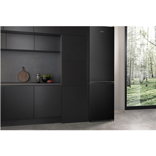 Hisense, NoFrost, 336 L, height 202 cm, black - Refrigerator