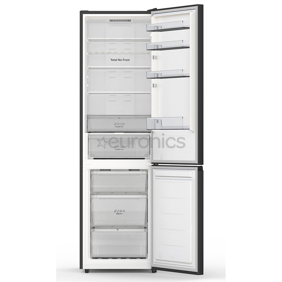 Hisense, NoFrost, 336 L, height 202 cm, black - Refrigerator