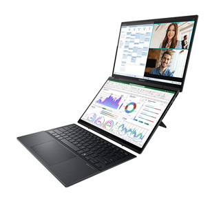 Asus Zenbook Duo OLED, 14'', 3K, OLED, 120 Hz, Ultra 9, 32 GB, 2 TB, ENG, inkwell gray - Notebook