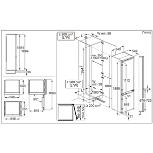 Electrolux 600 Series, No Frost, 269 L, kõrgus 189 cm - Integreeritav külmik
