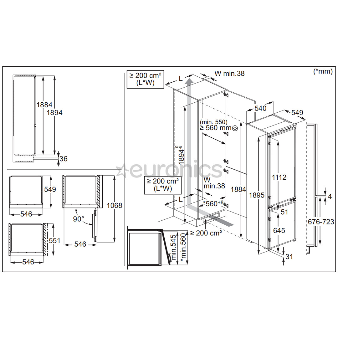 Electrolux 600 Series, No Frost, 269 L, kõrgus 189 cm - Integreeritav külmik