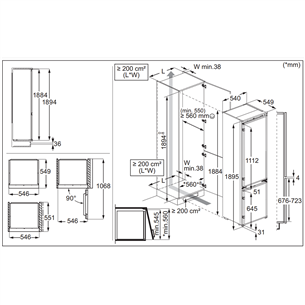 Electrolux 600 Series, No Frost, 269 L, kõrgus 189 cm - Integreeritav külmik