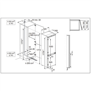 Electrolux 700 Series, No Frost, 256 L, kõrgus 178 cm - Integreeritav külmik