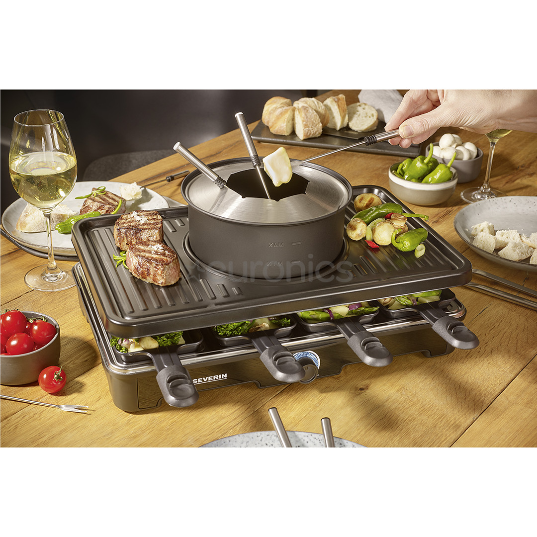 Severin, 1400 W, black - Raclette-Fondue combination