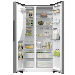 Hisense, NoFrost, 566 L, kõrgus 179 cm, hall - SBS-Külmik