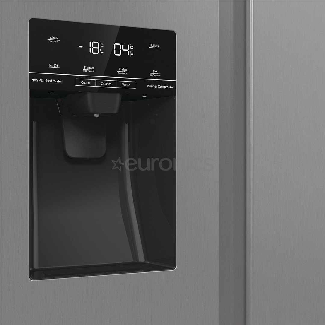 Hisense, NoFrost, 566 L, kõrgus 179 cm, hall - SBS-Külmik