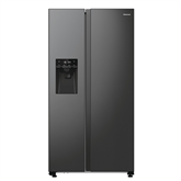 Hisense, NoFrost, 566 L, height 179 cm, black steel - SBS Refrigerator