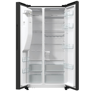 Hisense, NoFrost, 566 L, height 179 cm, black steel - SBS Refrigerator