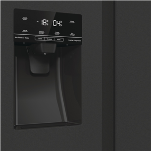 Hisense, NoFrost, 566 L, height 179 cm, black steel - SBS Refrigerator