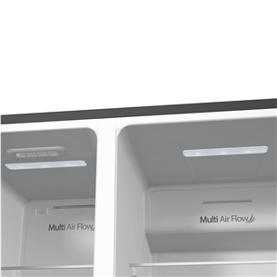Hisense, NoFrost, 566 L, height 179 cm, black steel - SBS Refrigerator