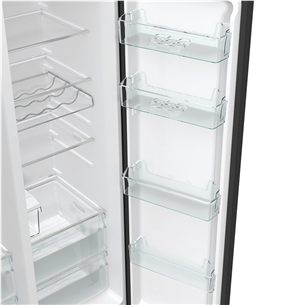 Hisense, NoFrost, 566 L, height 179 cm, black steel - SBS Refrigerator