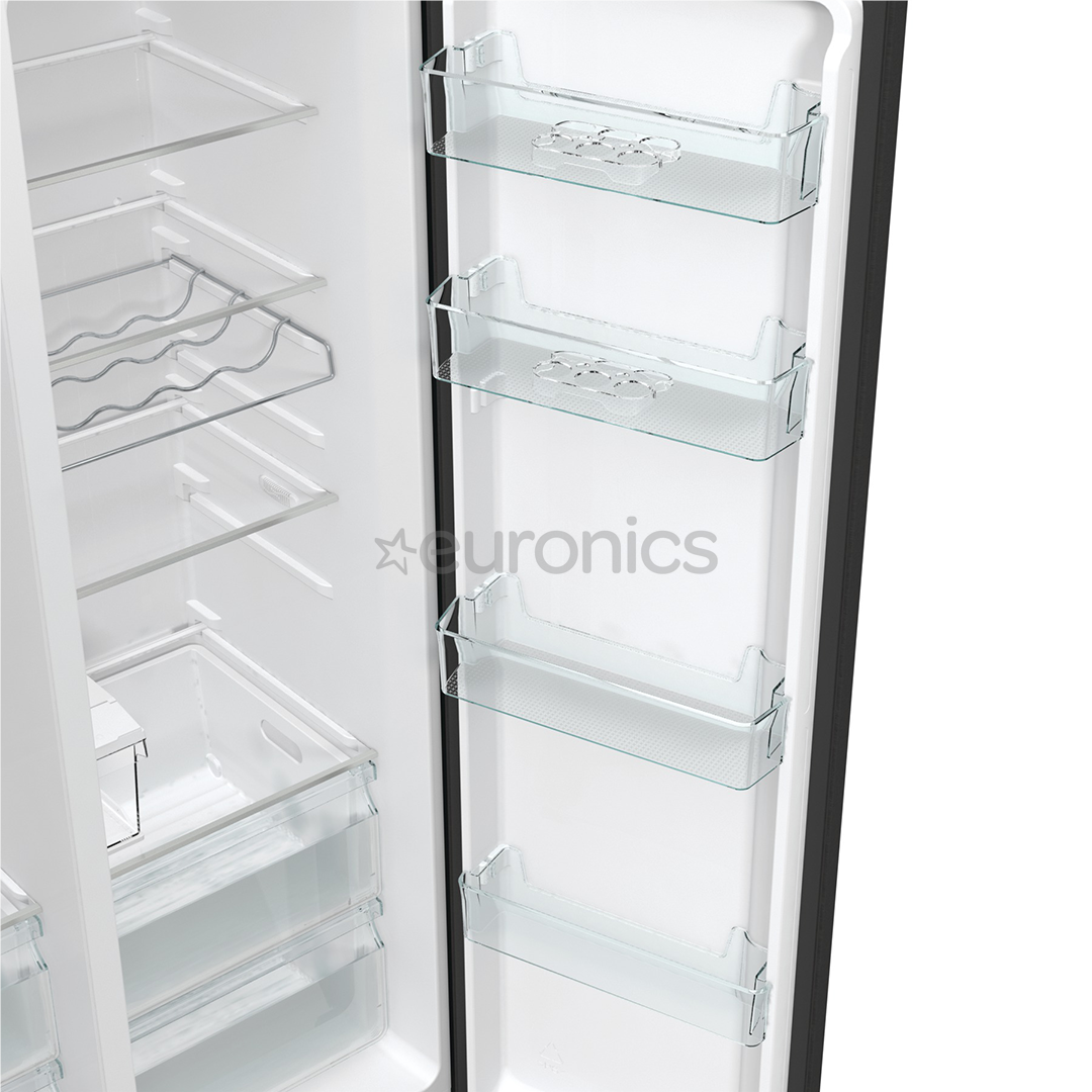 Hisense, NoFrost, 566 L, height 179 cm, black steel - SBS Refrigerator