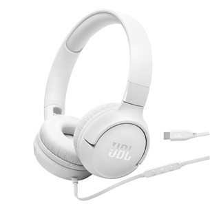 JBL Tune 520C, valge - Kõrvapealsed kõrvaklapid JBLT520CWHT