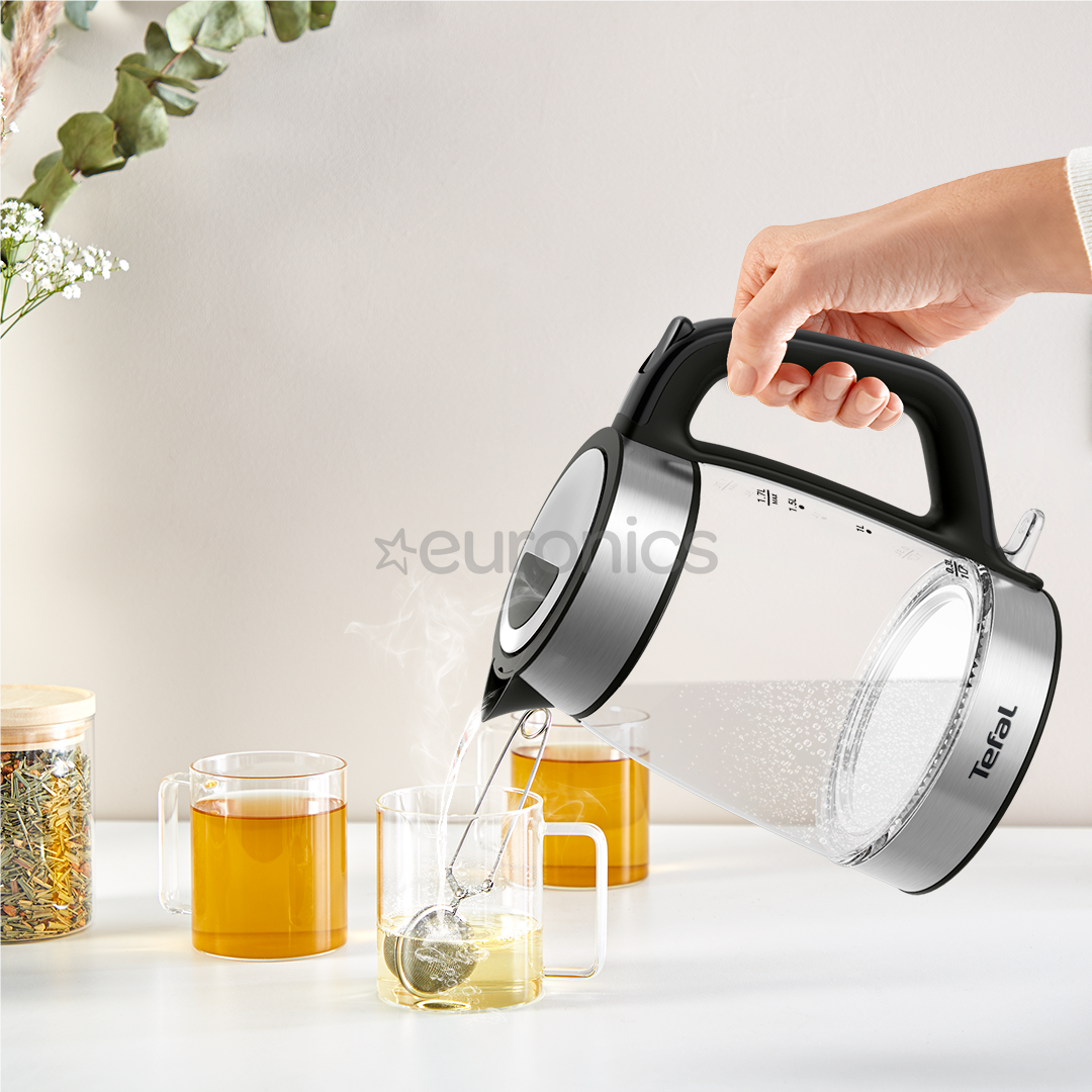 Tefal, 1.7 L, black - Glass kettle