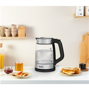 Tefal, 1.7 L, black - Glass kettle
