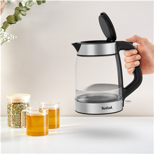 Tefal, 1.7 L, black - Glass kettle