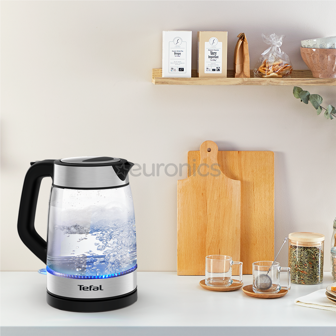 Tefal, 1.7 L, black - Glass kettle