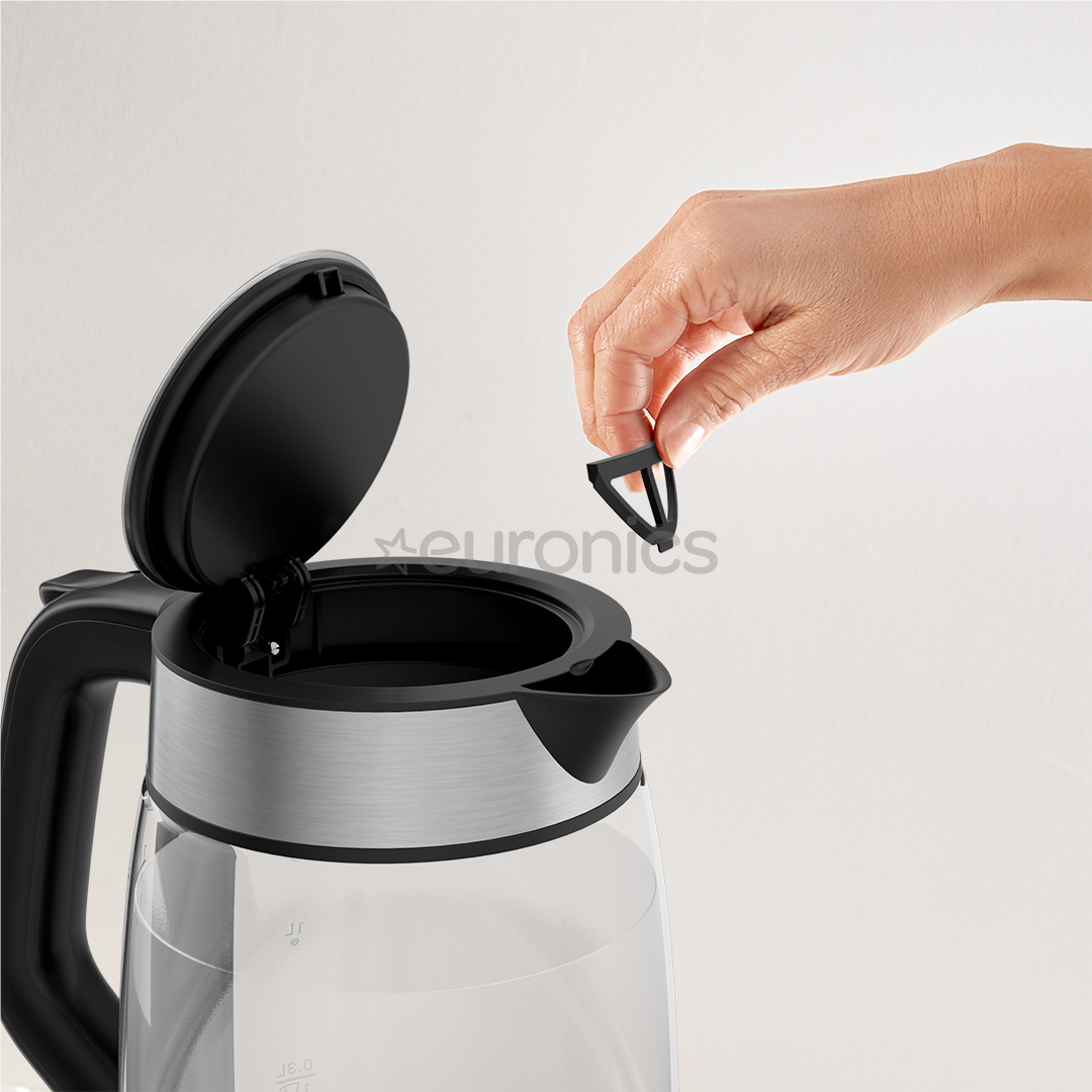 Tefal, 1.7 L, black - Glass kettle