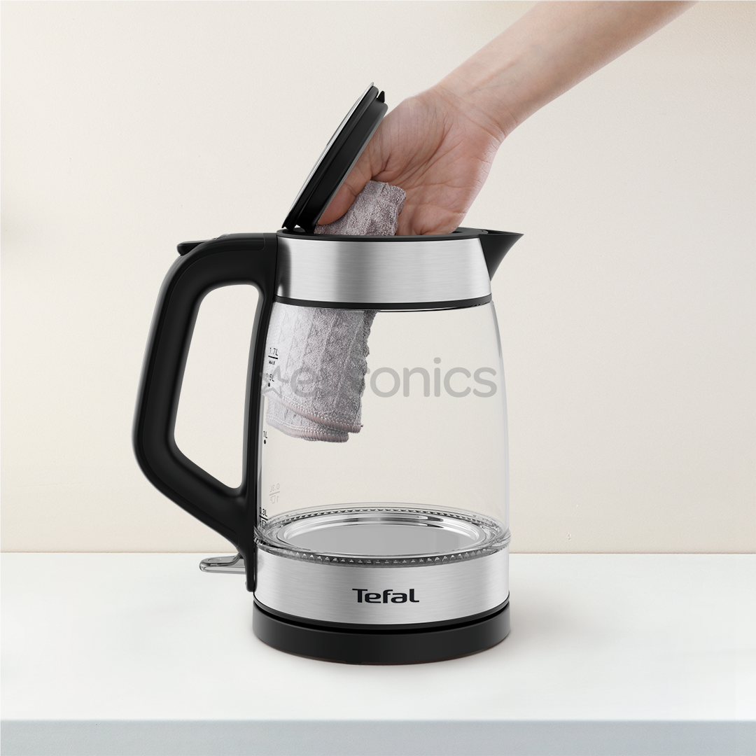 Tefal, 1.7 L, black - Glass kettle