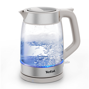 Tefal, 1,7 л, серый - Стеклянный чайник KI605B30