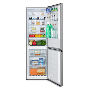 Hisense, NoFrost, 304 L, height 186 cm, stainless steel - Refrigerator
