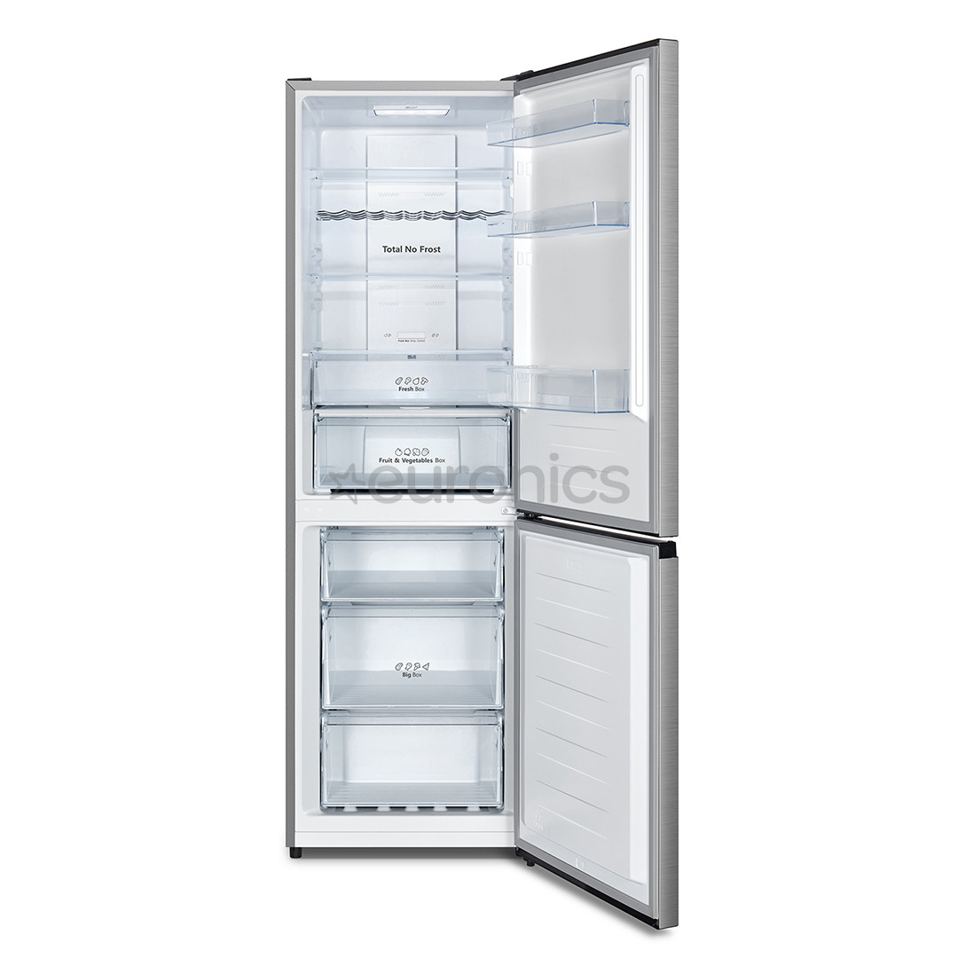 Hisense, NoFrost, 304 L, height 186 cm, stainless steel - Refrigerator