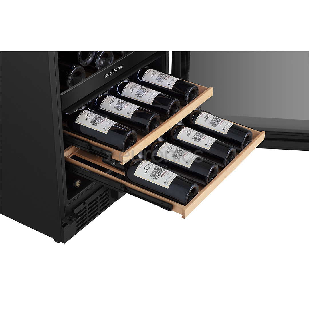 Hisense, 46 бутылок, высота 82 см, черный - Винный шкаф