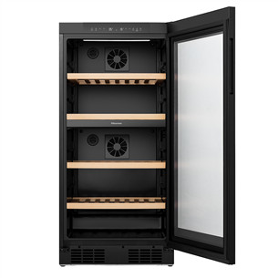 Hisense, 108 бутылок, высота 127 см, черный - Винный шкаф
