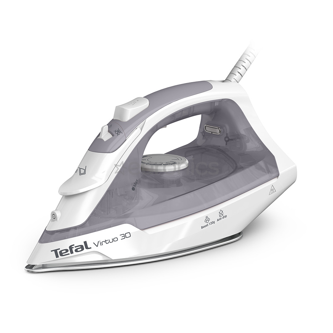 Tefal Virtuo 30, 2000 Вт, белый/серый - Паровой утюг