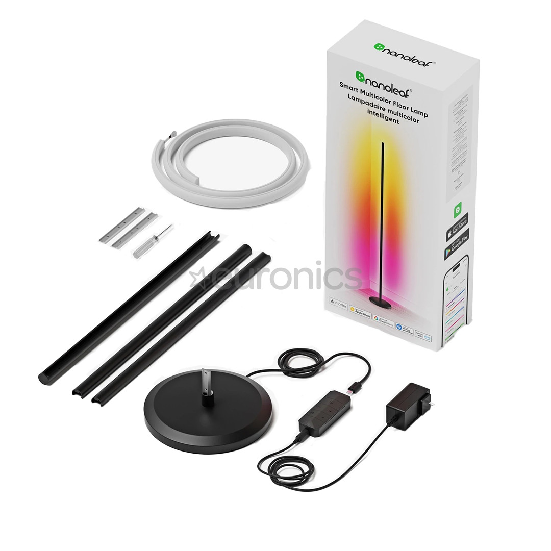 Nanoleaf Matter Smart Multicolor Floor Lamp, must - Nutivalgusti