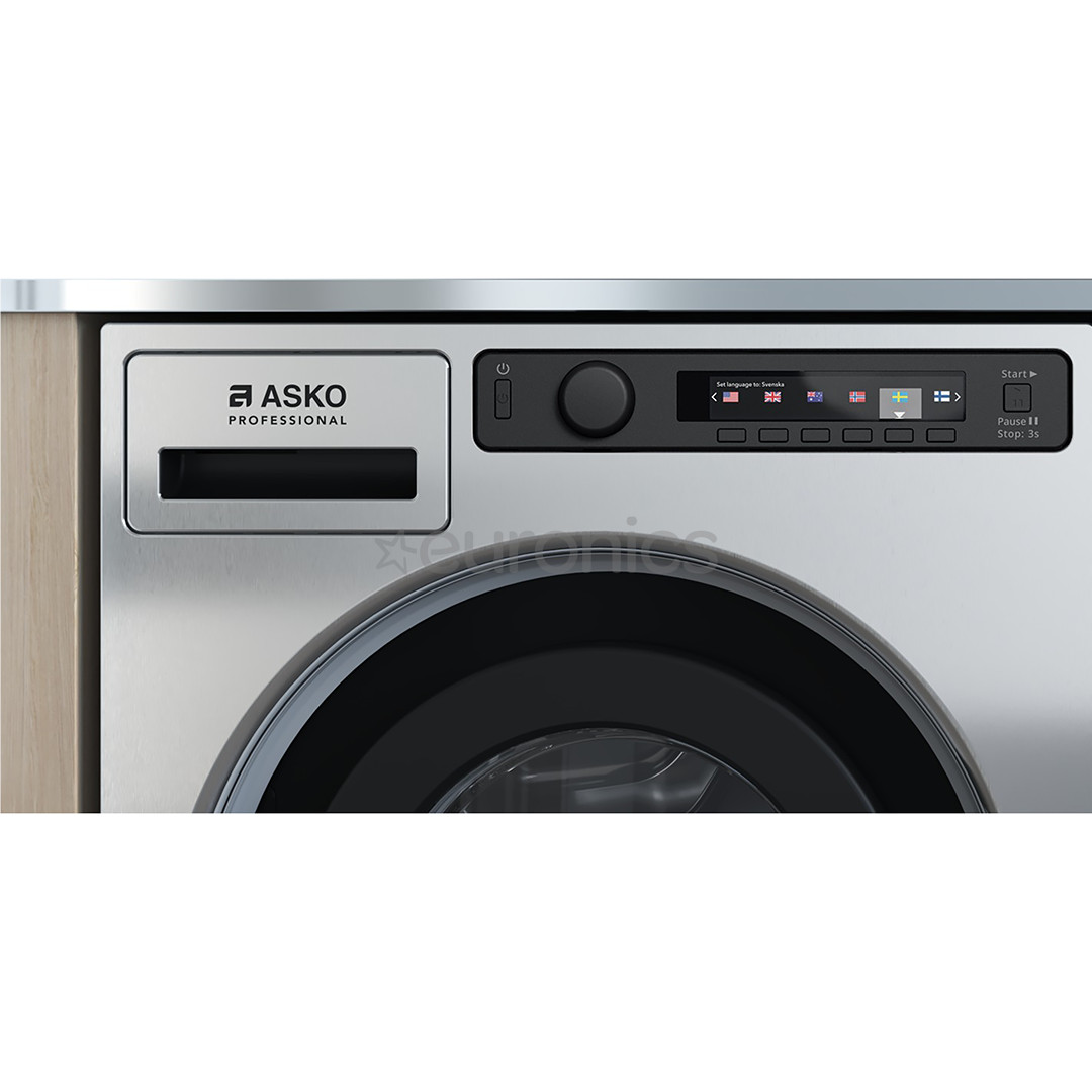 Asko, Professional, 7 kg, depth 59,1 cm, 1400 rpm, grey - Front load washing machine