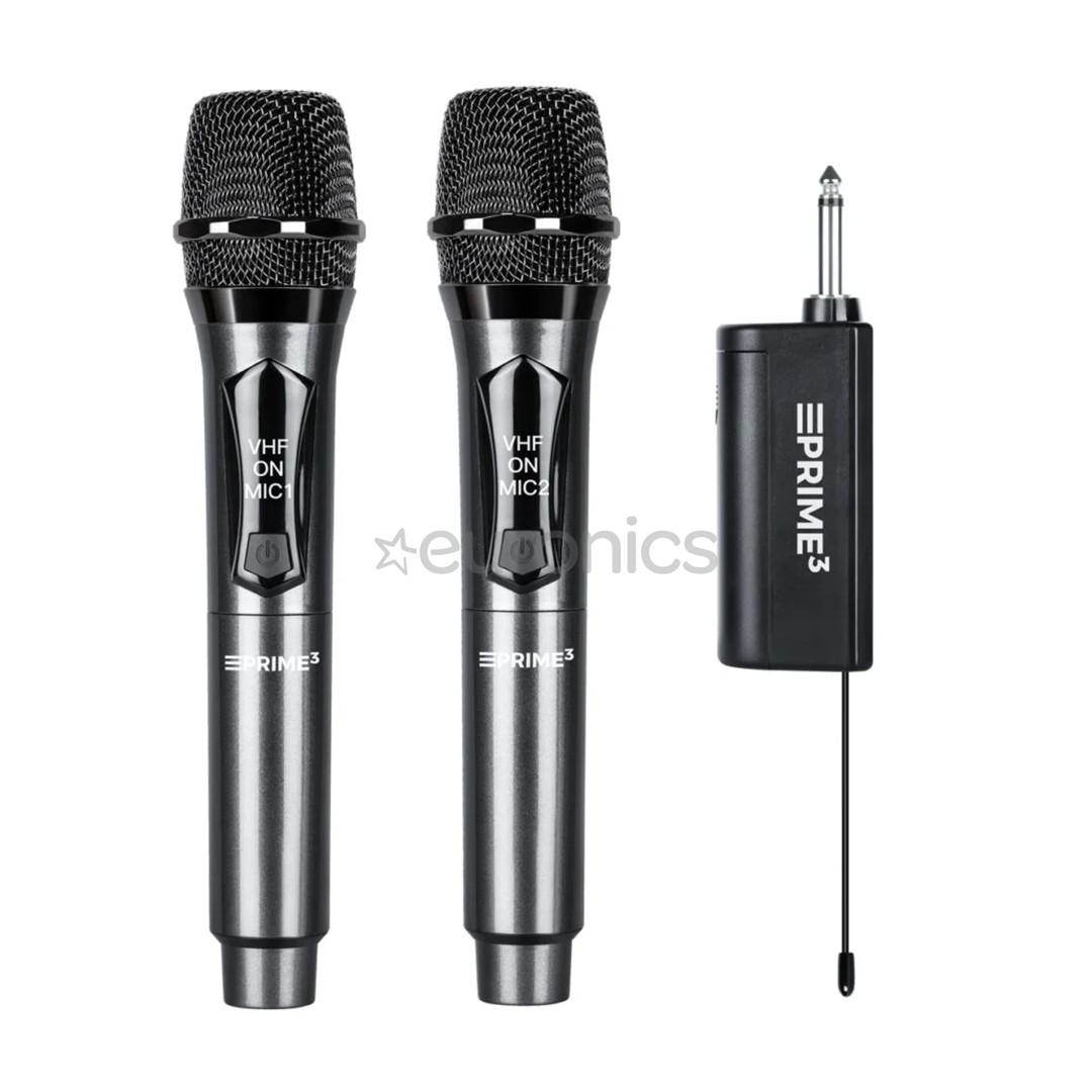 Prime3 AWM22DB Dual Wireless VHF Microphone, must - Juhtmevaba mikrofonikomplekt