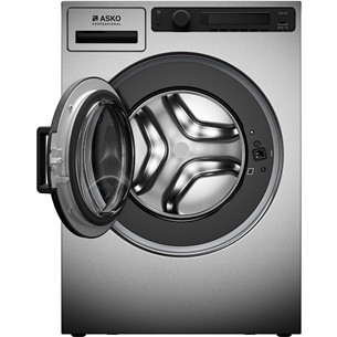 Asko, Professional, 9 kg, depth 70,6 cm, 1400 rpm, stainless steel - Front load washing machine
