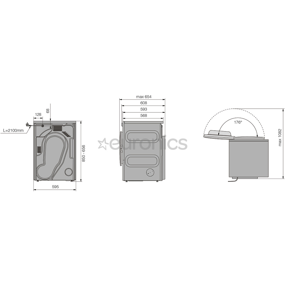 Asko, Professional, 7 kg, sügavus 65,4 cm, roostevaba teras - Pesukuivati