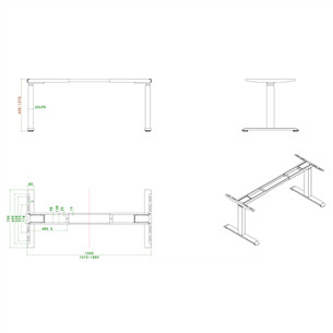 Seisuk Smart, 120 x 75 cm, valge - Elektriliselt reguleeritav laud