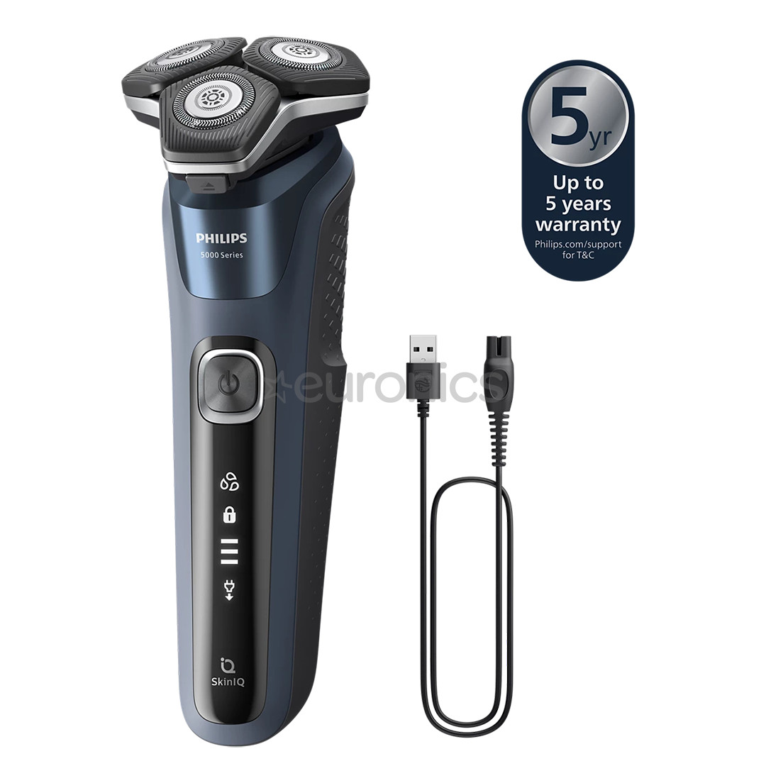 Philips Shaver Series 5000 Wet & Dry, black/blue - Shaver