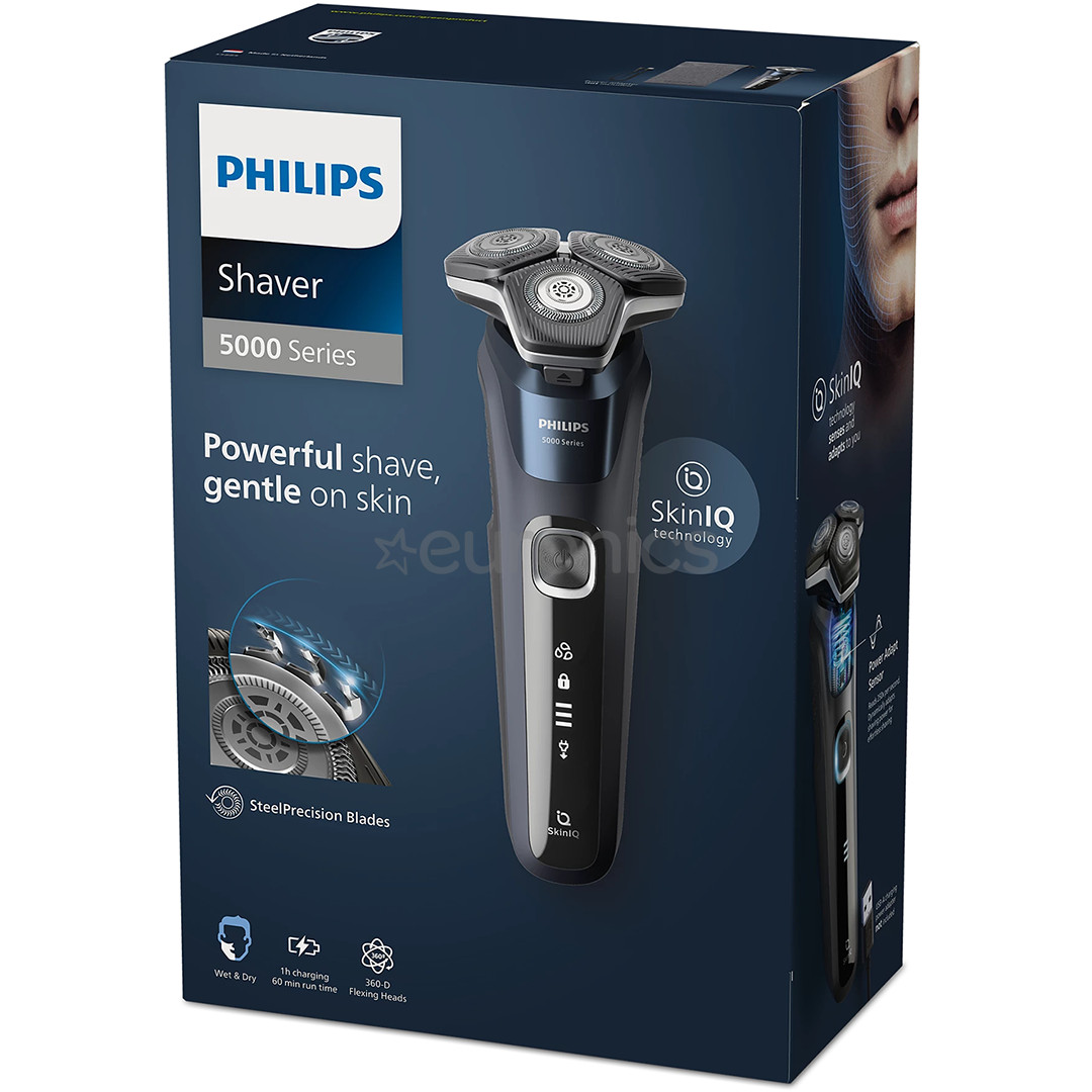 Philips Shaver Series 5000 Wet & Dry, black/blue - Shaver