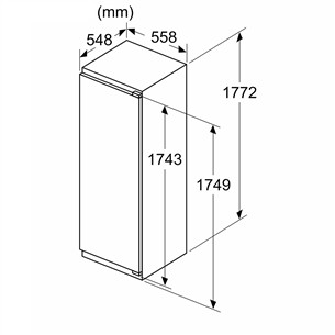 Bosch, Series 6, 310 L, height 178 cm - Built-in cooler