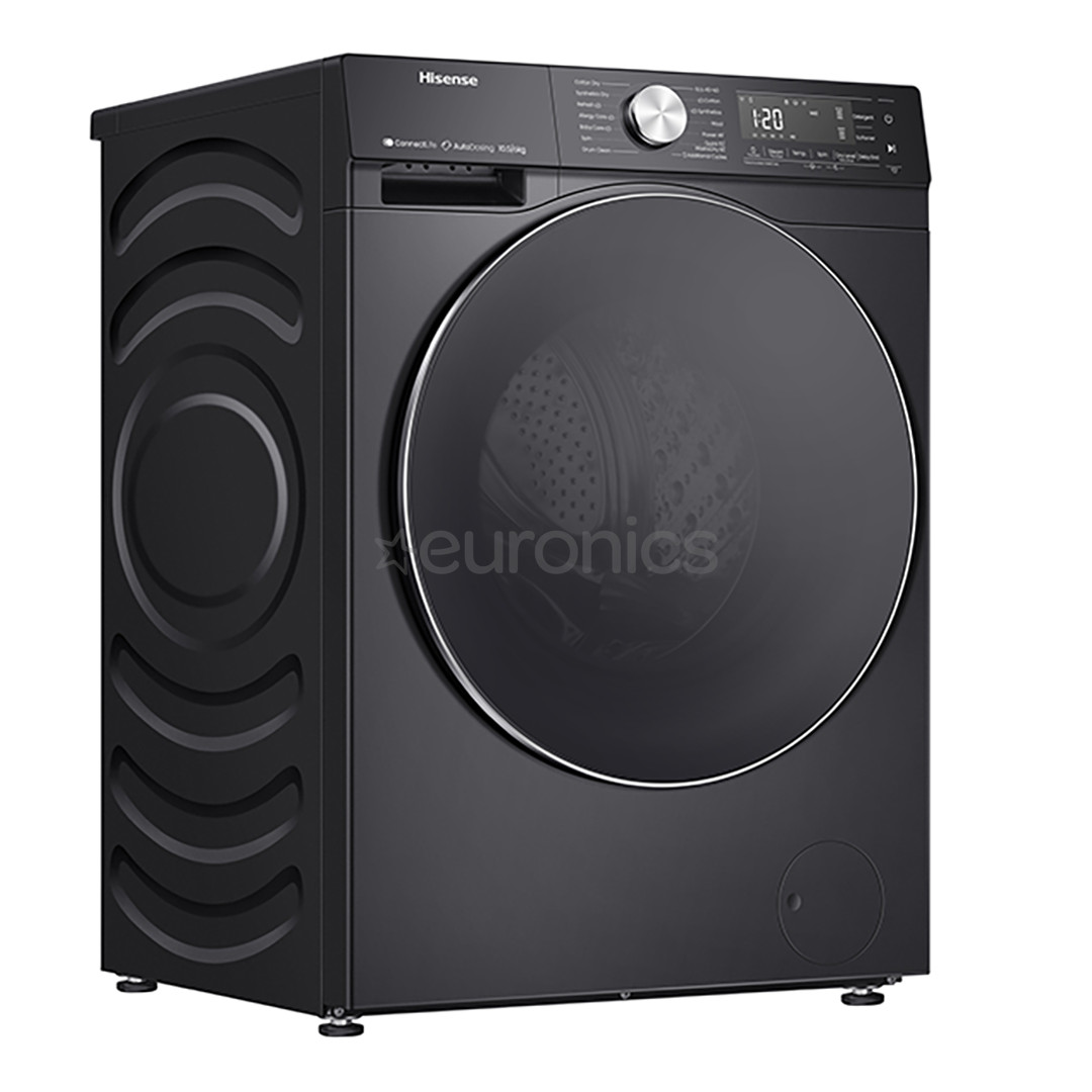 Hisense, 10.5 kg / 6 kg, depth 59 cm, 1400 rpm, black - Washer-dryer combo