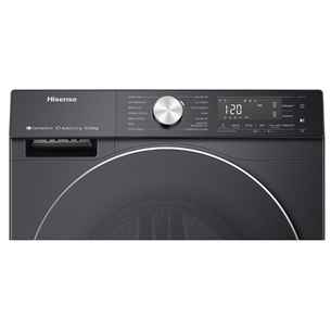 Hisense, 10.5 kg / 6 kg, depth 59 cm, 1400 rpm, black - Washer-dryer combo