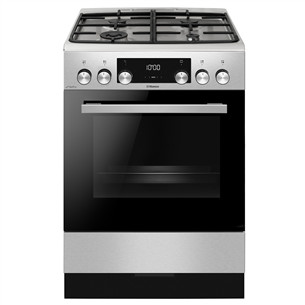 Hansa, 77 L, width 60 cm, inox - Gas cooker with electric oven FCMX69329