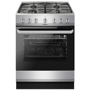 Hansa, 62 L, width 60 cm, inox - Gas cooker with electric oven