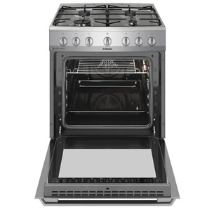 Hansa, 62 L, width 60 cm, inox - Gas cooker with electric oven