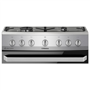 Hansa, 62 L, width 60 cm, inox - Gas cooker with electric oven