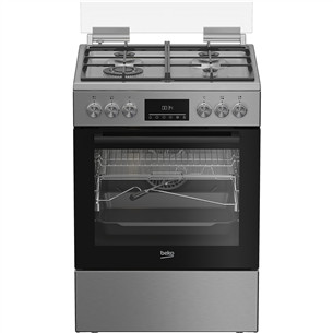 Beko, 72 L, laius 60 cm, roostevaba teras - Gaasipliit elektriahjuga