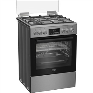 Beko, 72 L, laius 60 cm, roostevaba teras - Gaasipliit elektriahjuga