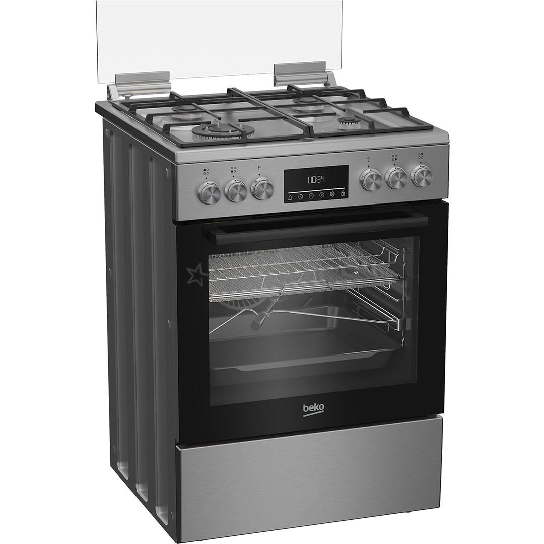 Beko, 72 L, laius 60 cm, roostevaba teras - Gaasipliit elektriahjuga